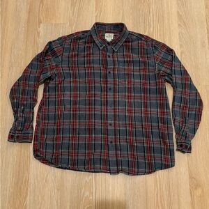 LL BEAN Mens Traditional Fit Size XL Plaid Long Sleeve Flannel Shirt